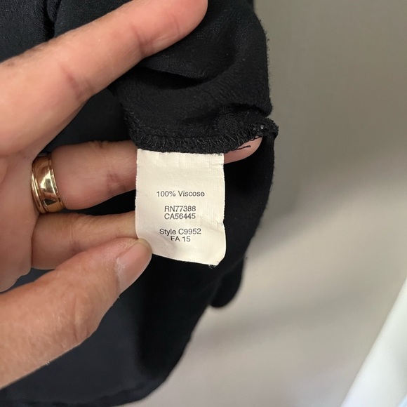 J.Crew Crepe Henley Popover Tunic Blouse Black Long Sleeve Women’s M - Picture 8 of 13